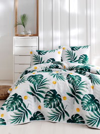 L'essentiel linge de maison Kapitone Monstera - Green